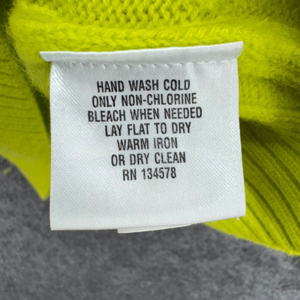 Vineyard Vines Women Cable Knit Sweater Size XS Bright Lime‎ Wool Cashmere Blend - Picture 3 of 7